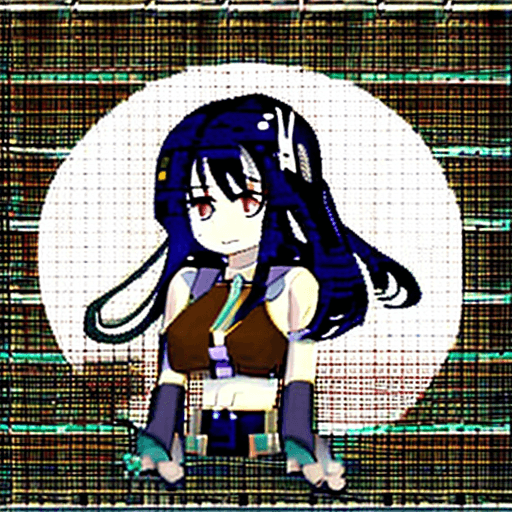 AI generated: 2d anime girl, dark brown hair