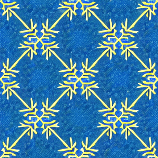 AI generated:  snowflake gold-blue pattern 