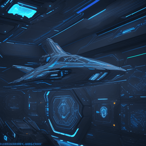 AI generated: a universe space ship in wild shining stars,many tangled electronic wires in a spaceship,  With a li...