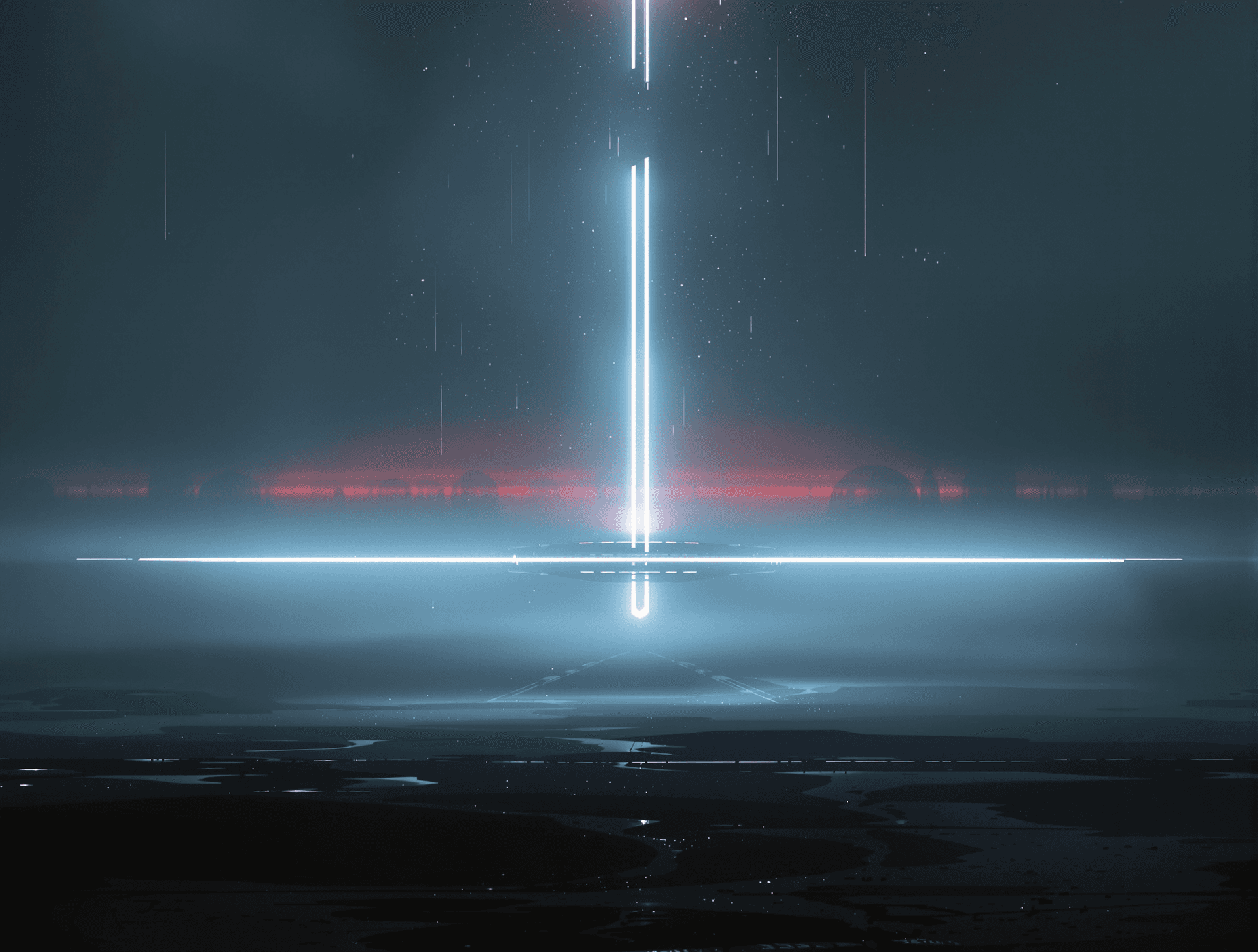AI generated: Random images of unknown futures. (in the style of the artist Stuart Immonen:1.9). Subtle red and wh...