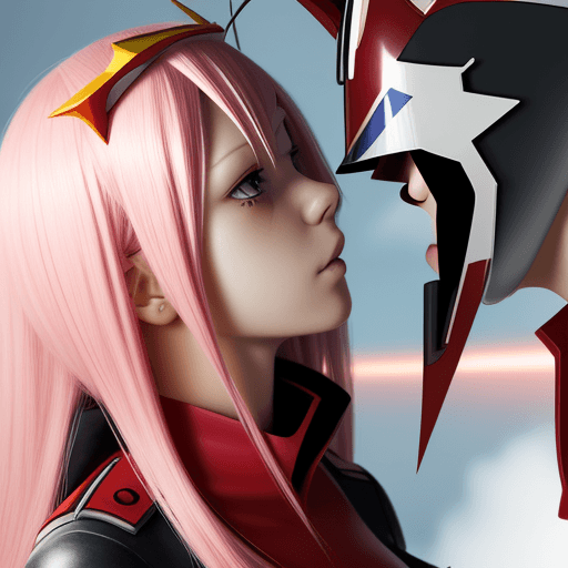 AI generated: a realistic photo of zero two    
that kiss hero
