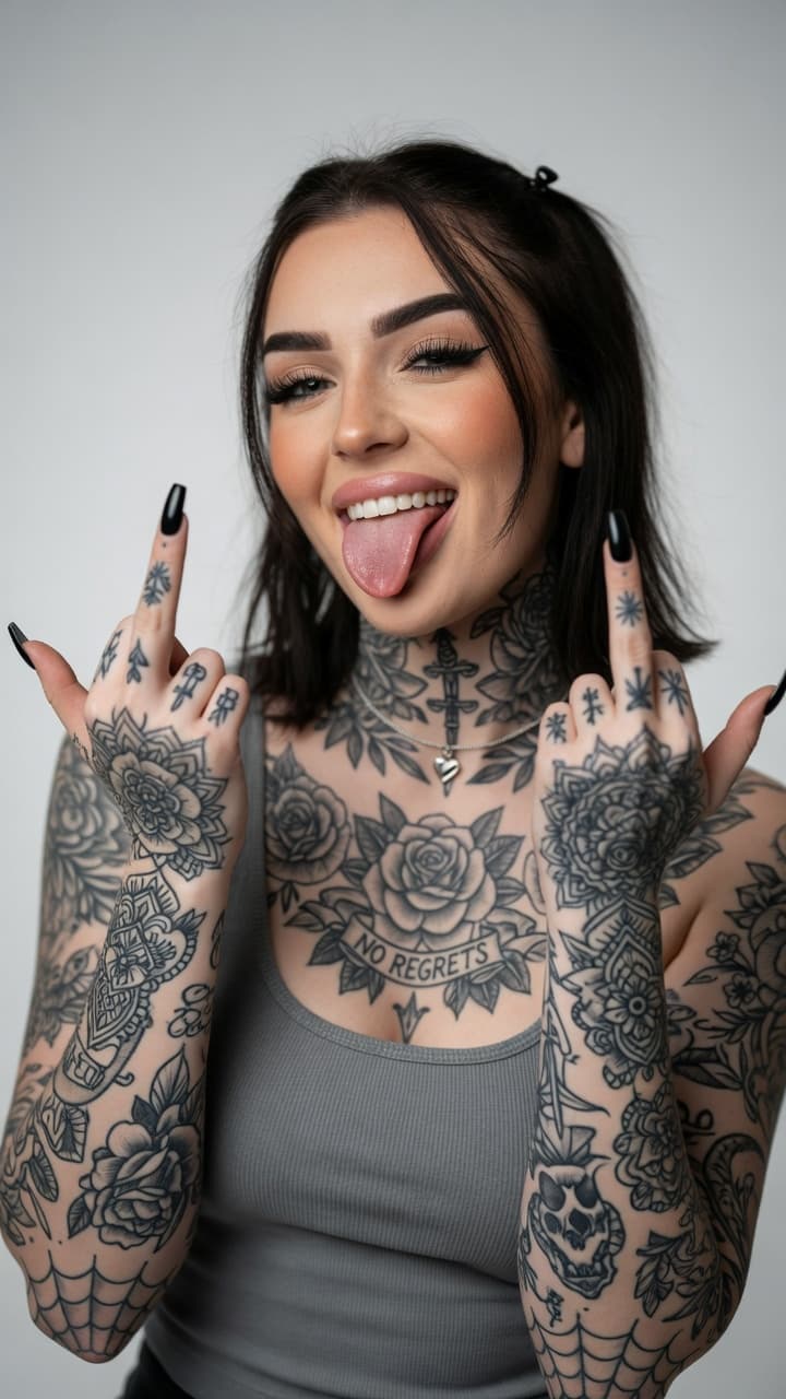 AI generated: Ultra-realistic photograph of a beautiful young woman with fair skin and extensive, highly detailed ...