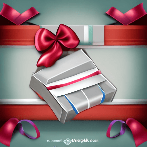 AI generated: an open cardbox box with a beautiful ribbon, cartoon style, no background