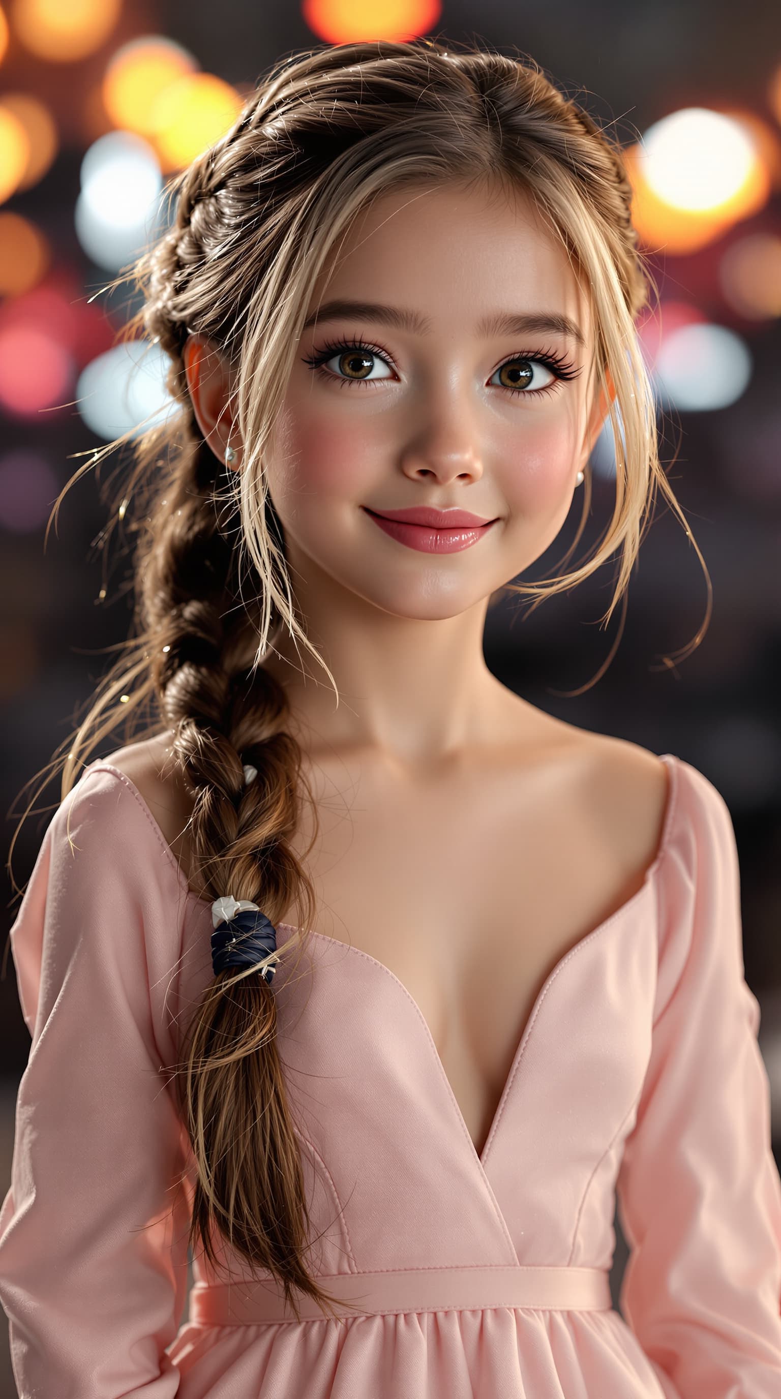 AI generated: A stunning professional photograph captures the world's most beautiful fifth-grade girl, Junior Miss...