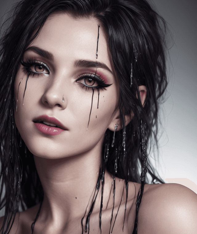 AI generated: ((full-length:1.5)), {Jeanette Voerman} 18 y.o. , vampire the masquerade bloodlines, [ (smeared masc...
