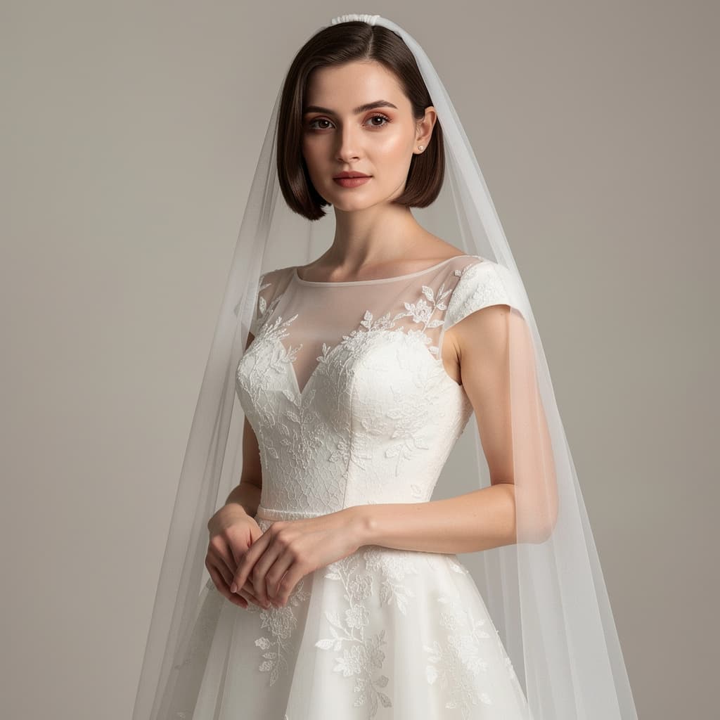 AI generated: women 18 y.o. in bridal lingerie, flat chest