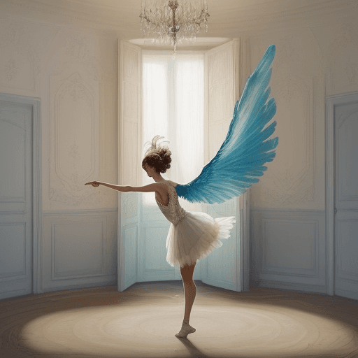 AI generated: une plume d'ecriture danse avec un fin pinceau ,en ecrivant une poesie dans un boudoir dans le style...