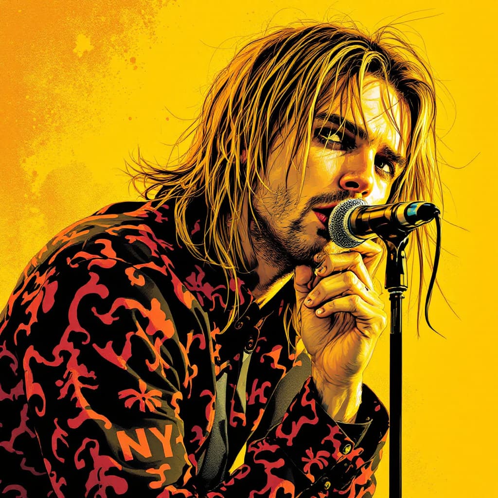 AI generated: the front man of Nirvana Kurt Cobain --stylize 750 --v 7
