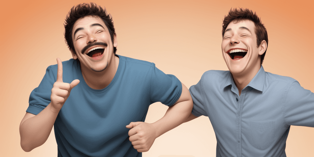 AI generated: A funny man who laughing out loud