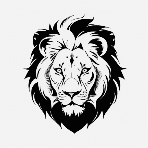 AI generated: minimal line logo of lion, vector 