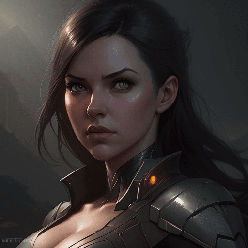 AI generated: bridgett wagner, character headshot concept art, sharp, digital matte painting, art by artgerm, greg...