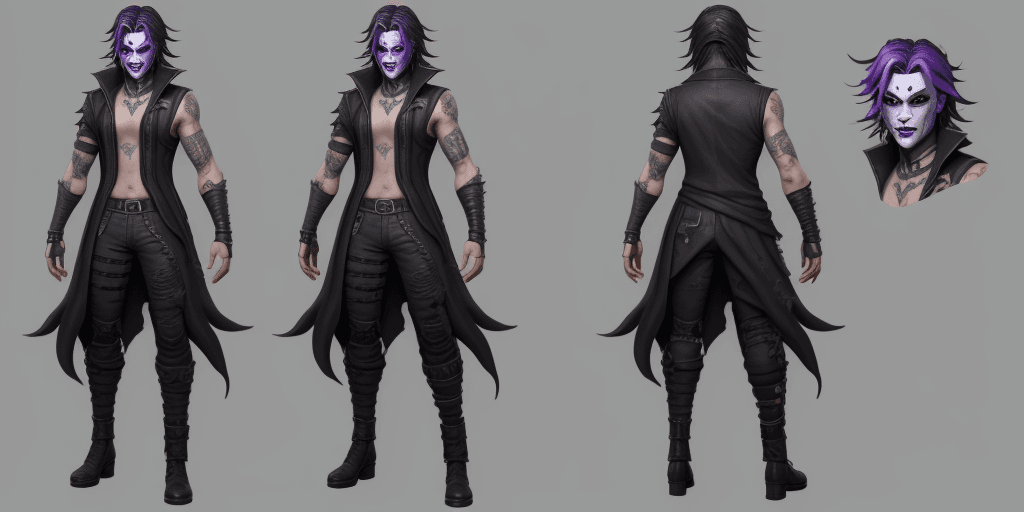 AI generated: eric draven as a Fortnite Skin. Concept Art. 8k Resolution