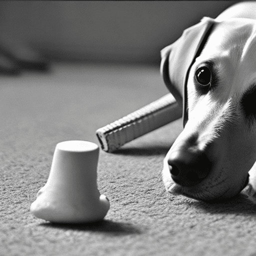 AI generated: A dog playing with bone
