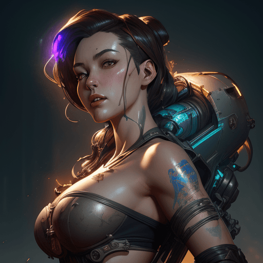 AI generated: pin up on bomb trash metal draw head and shoulders, 8k resolution concept art by Greg Rutkowski, Art...