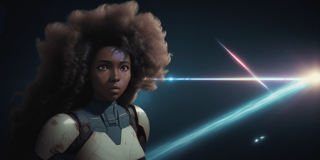 AI generated: Really old vhs reproduction with visible artifacts and damaged texture of a 80’s sci fi anime, A bra...