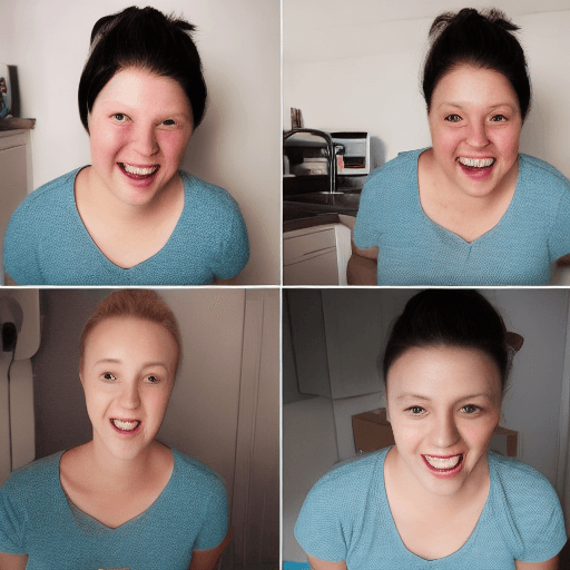 AI generated: 25 year old woman putting on invisible aligners