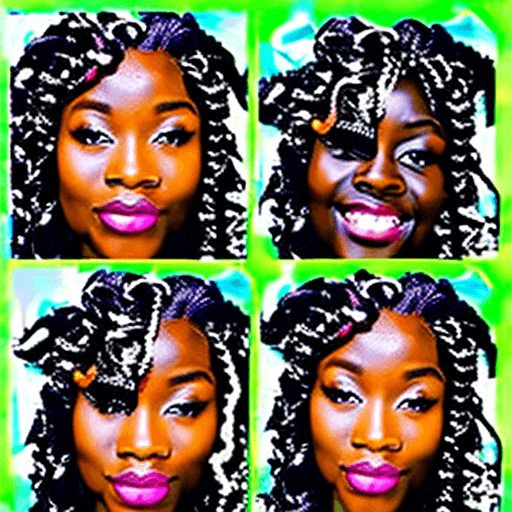 AI generated: photorealistic, young sexy beautiful african bimbo with long hair with blonde highlights, small boob...