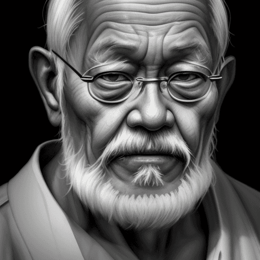 AI generated: an old man drawn in a sketchy way, in the style of photo-realistic techniques, mote kei, digital pai...