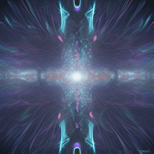 AI generated: : 1) Consciousness-responsive digital mural in hi-tech metro station 2) Swirling colors and shapes m...
