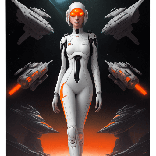 AI generated: scifi artwork by roblunda mccallum, in the style of blink-and-you-miss-it detail, full body, dark wh...