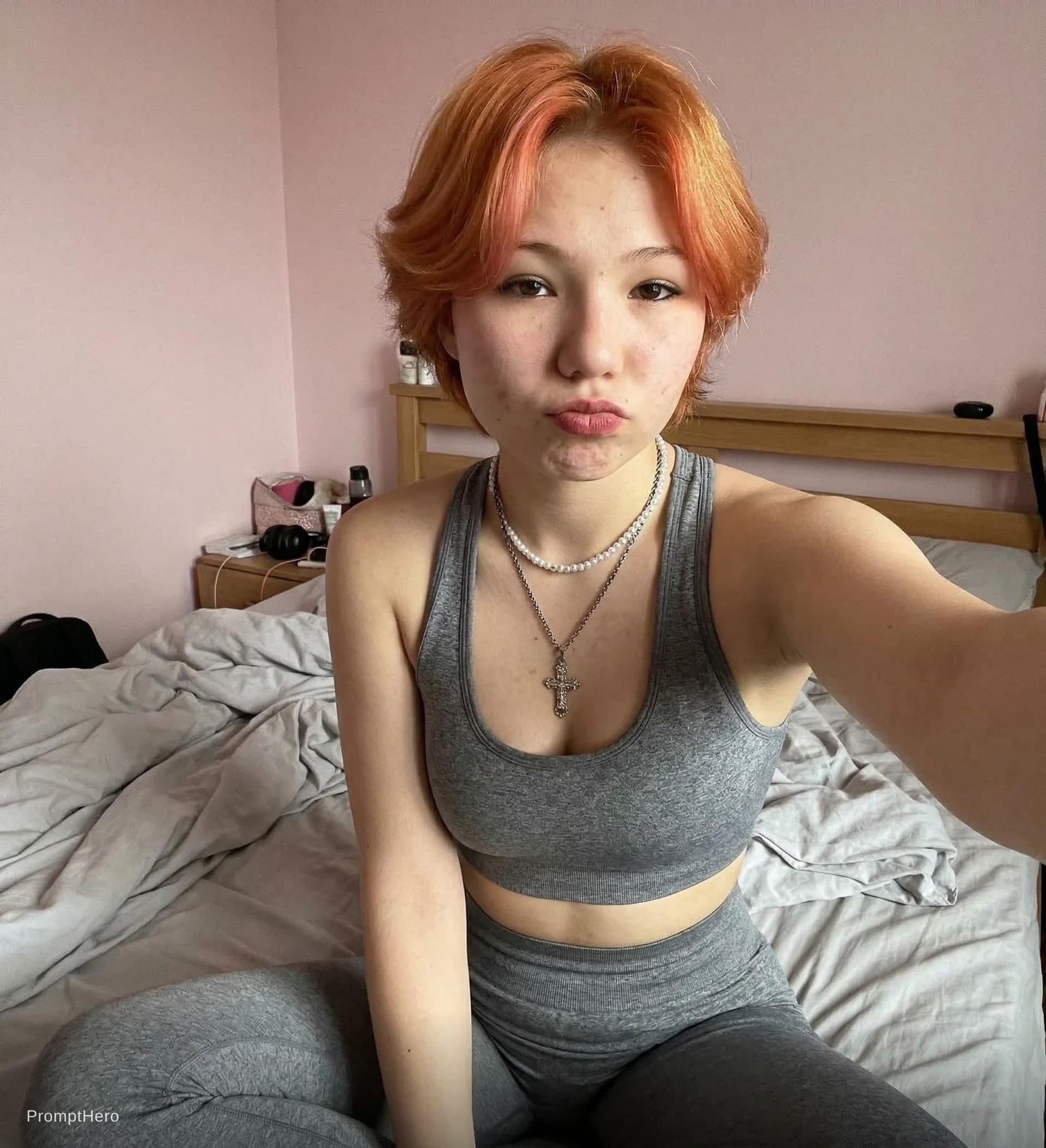 AI generated: Use this subjects face as the reference and do not change anything about the face. A selfie taken fr...