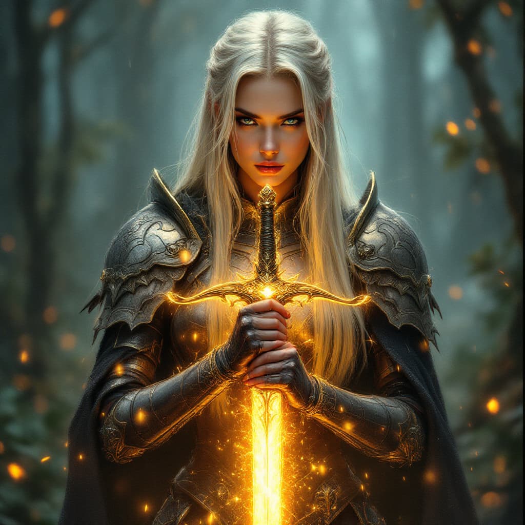 AI generated: a highly detailed, rough-textured color pencil sketch of a fantasy-themed digital artwork featuring ...