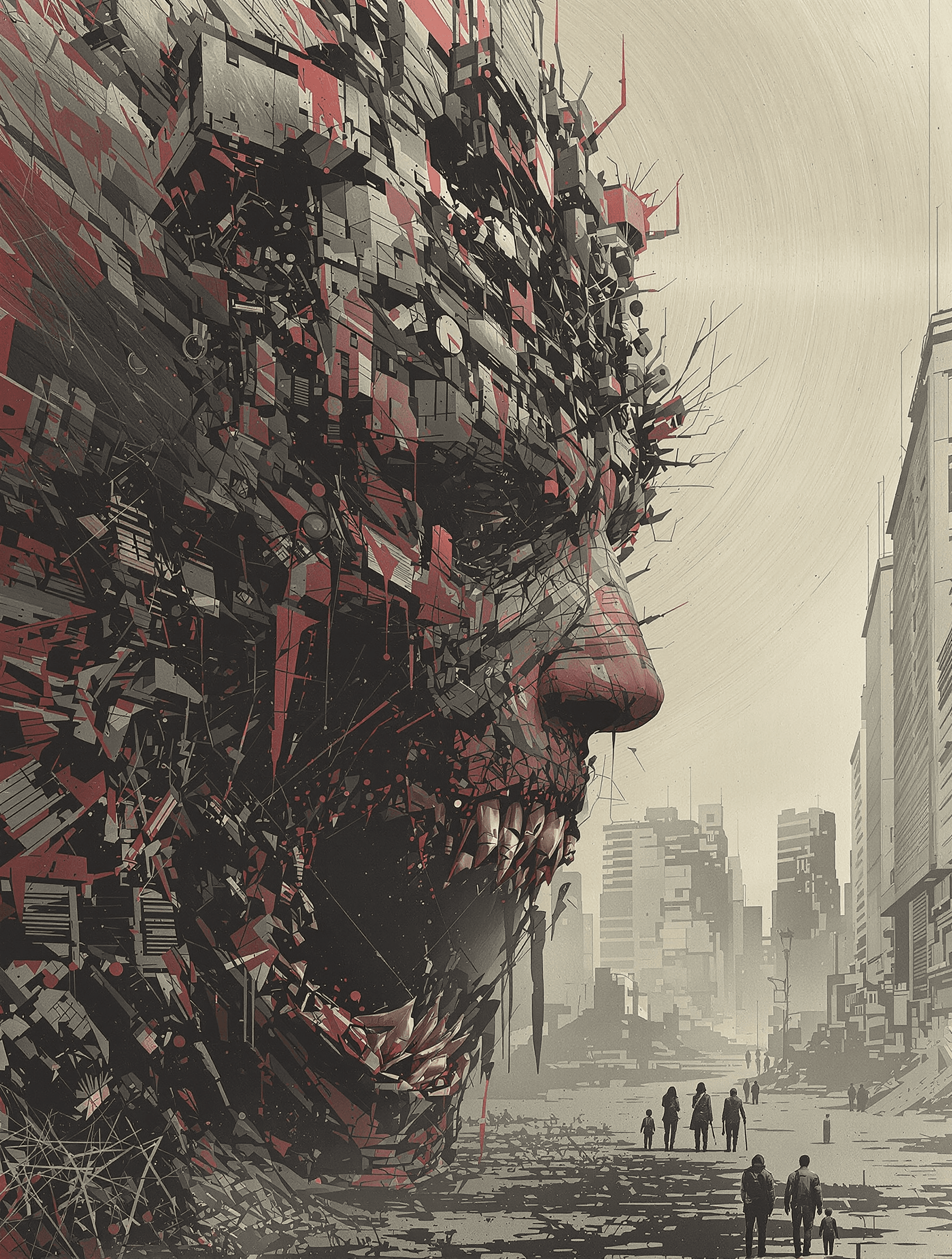 AI generated: /imagine prompt an amazing dystopian image (in the style of the artist Joao Ruas:1.9).8k