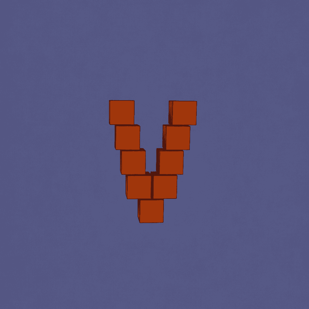 AI generated: substitute teh gray sides and tops of the blocks with this colour code: #CC4D00.
Keep the arist, do ...