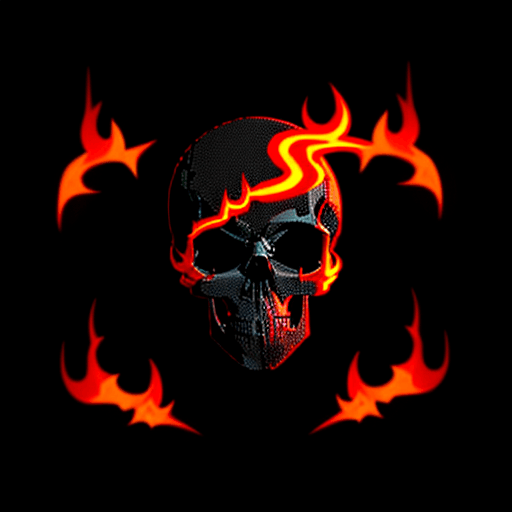 AI generated: A man t-shirt skull Black fire, 4k , vector 