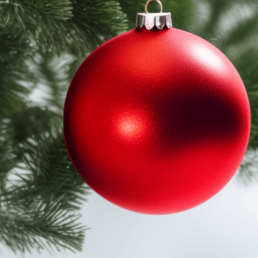 AI generated: colorfull, happy, red christmas ball, 
on a branch