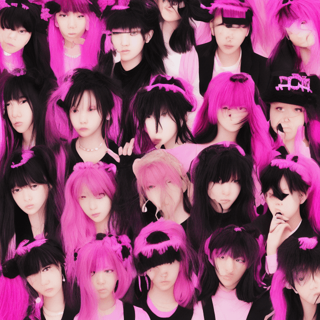 AI generated: mdjrny-v4 style, its so fluffy im gonna die, cgi, black pink,