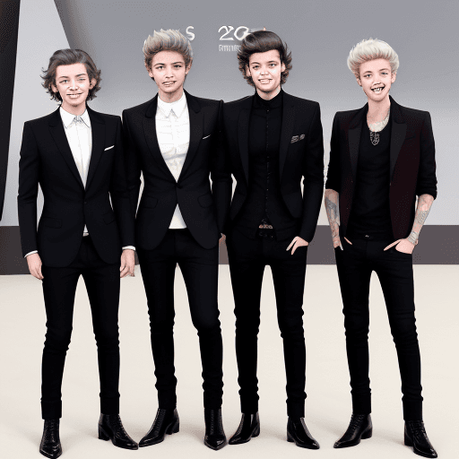 AI generated: Photo of a one direction having a reunion in 2024 after years of hiatus as a band.