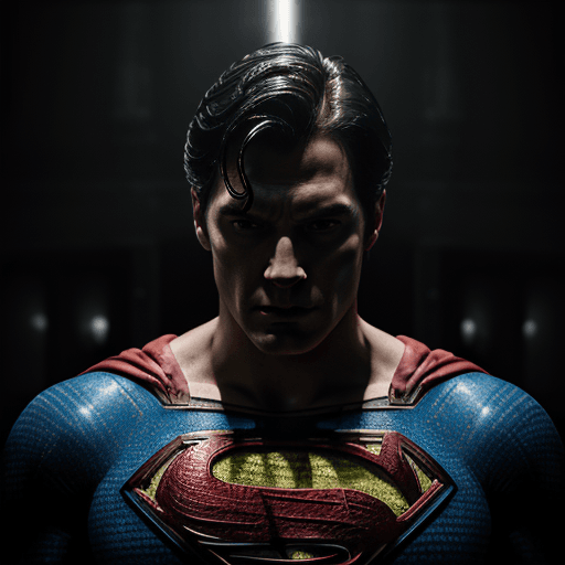 AI generated: Superman, in dynamic, atmosphere of darkness and horror, dramatic light, highly detailed, packed wit...