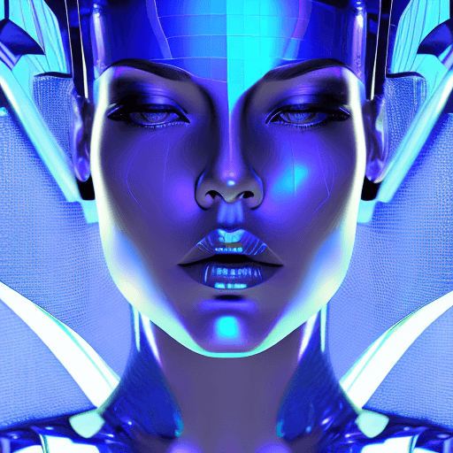 AI generated: the 3d graphic depicts a woman in a futuristic outfit, in the style of liquid light emulsion, azure,...