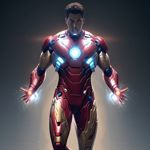 AI generated: male,  superhero, no symbol, full body portrait, fitness body, marvel Ironman armor in white, full b...
