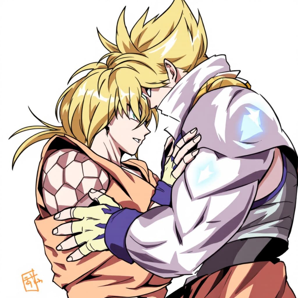 AI generated: Samus Aran as Goku. SFW. Conservatively clothed. 