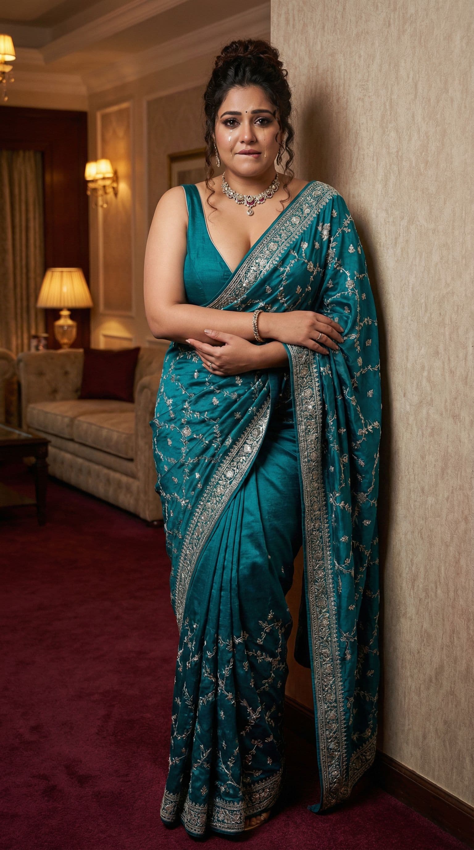 AI generated: Full body view  of most beautiful girl as most beautiful indian realstic girl with plus size FLAT st...