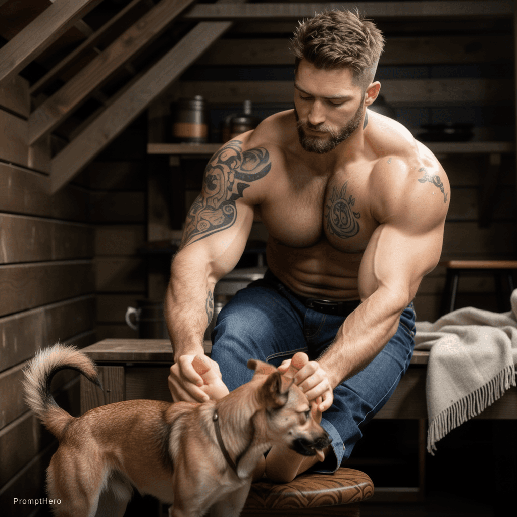 AI generated: make lick his feet while he piss on me