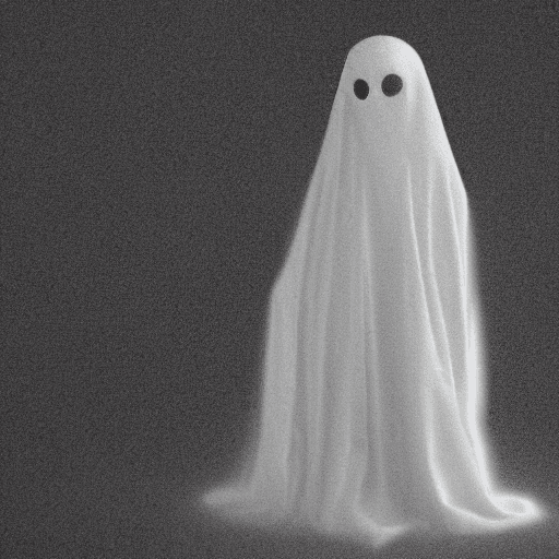 AI generated: Photo of real ghost girl, beautiful, scary, radiating with power, glowing eyes, whirling death, disg...