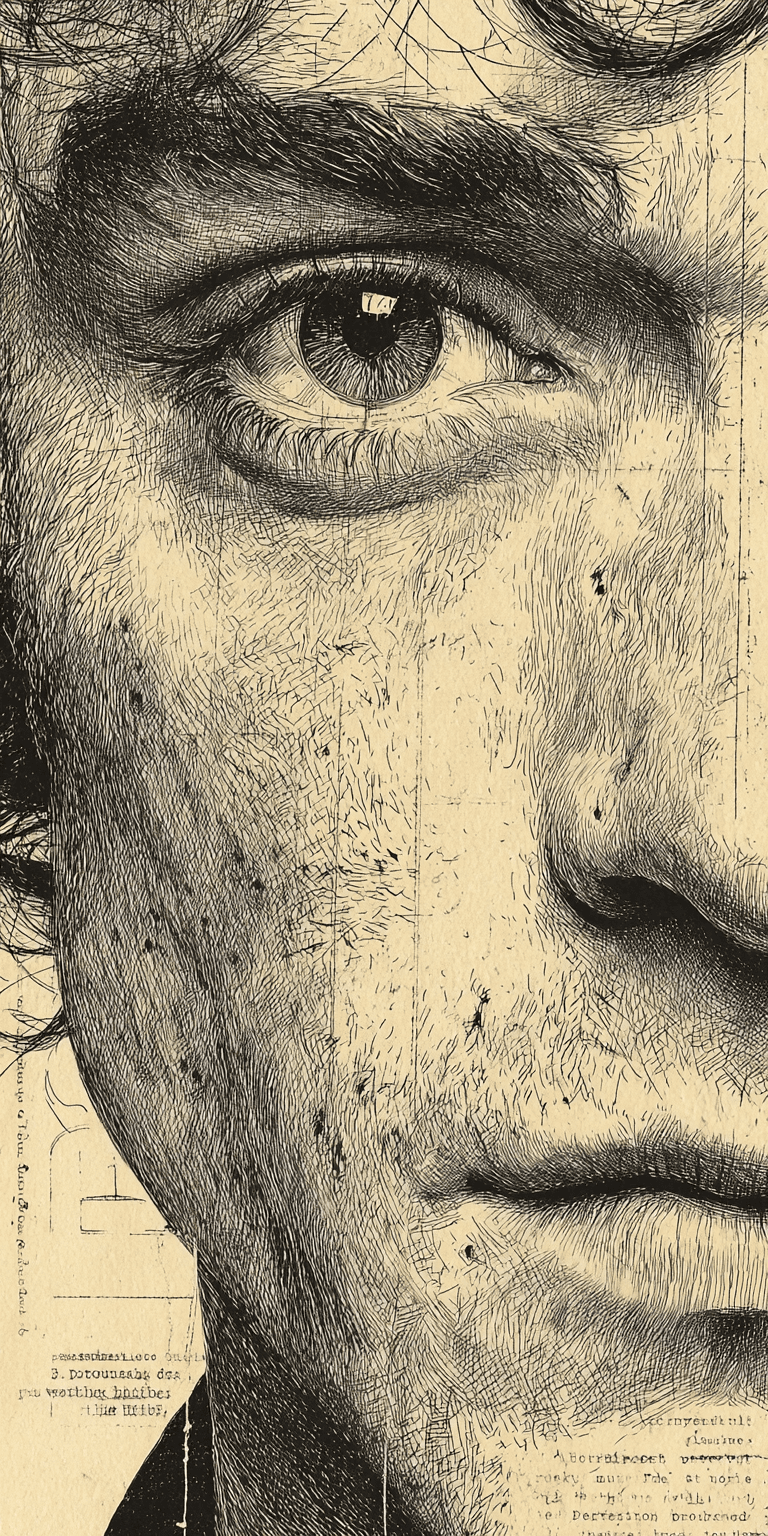 AI generated: Vintage distressed poster style with the words "rebel" portrayal of an Irishman, black ink on beige ...