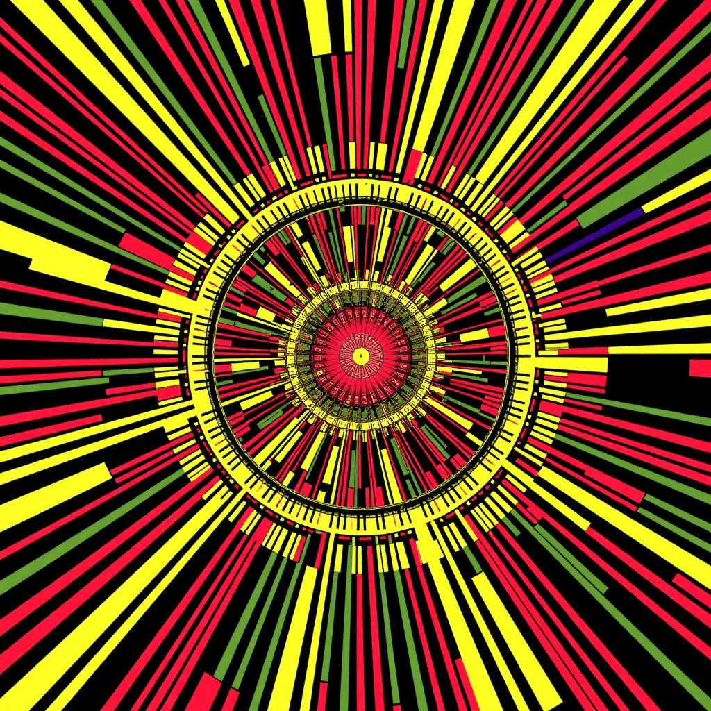 AI generated: Ein Synth-Break, der sich als pulsierendes, spiralfÃ¶rmiges Muster ausbreitet und die BÃ¼hne fÃ¼llt....