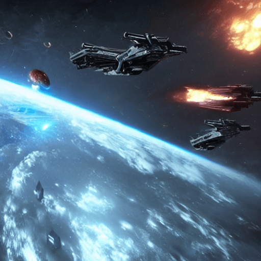 AI generated: eve online black astero escaping space dragons shooting blasters and wormhole drifters 