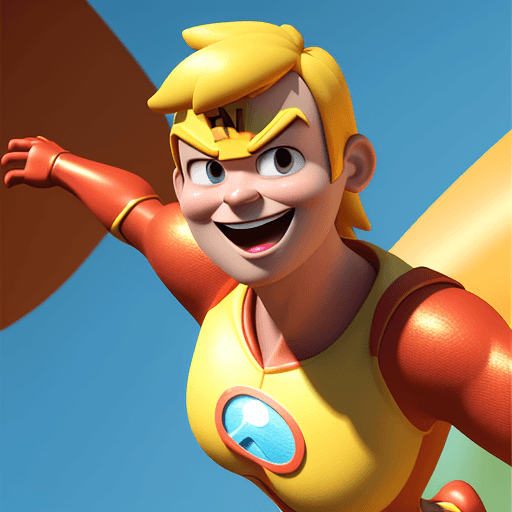 AI generated: cartoon 3D sunny bright Pixar-style image : super hero : full costume : cinematic --ar 68:128 --styl...