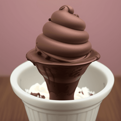 AI generated:  a double scoop of chocolate fudge ice cream, 