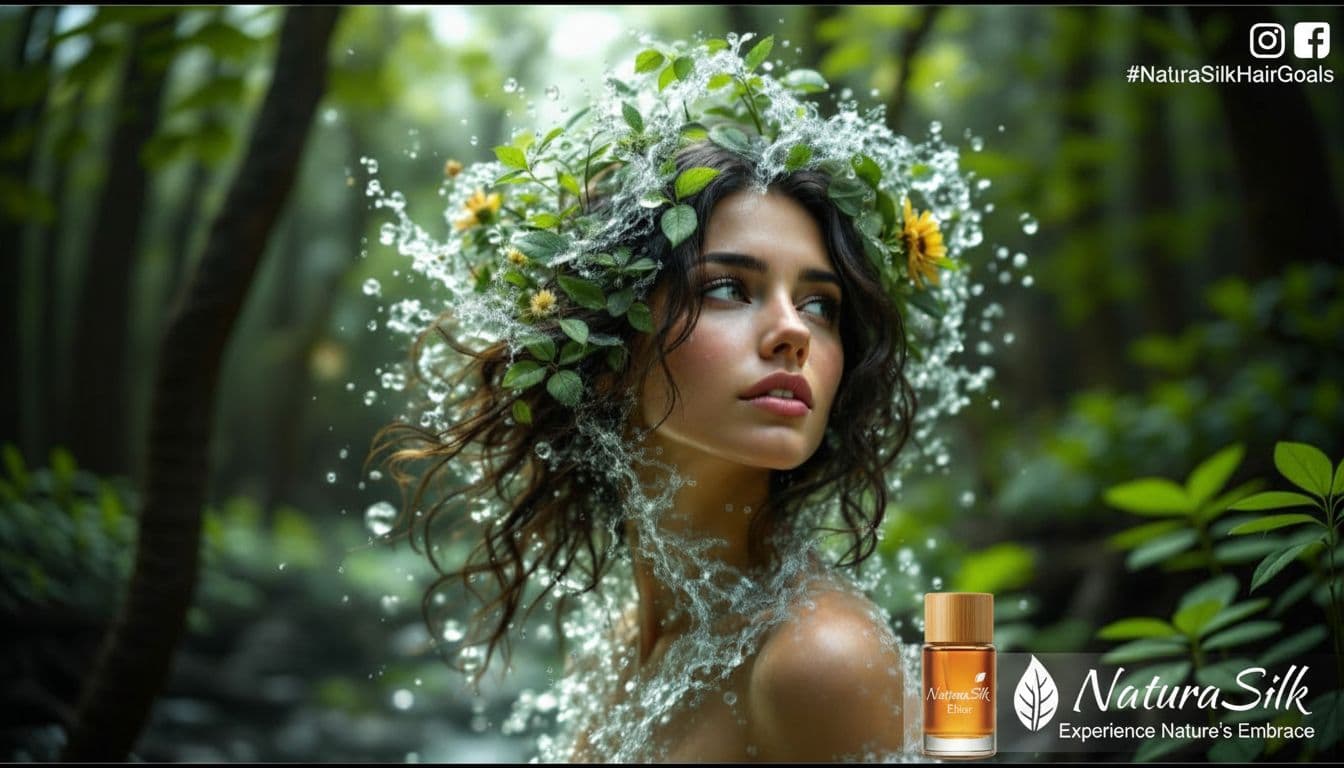 AI generated: the woman of the image promoting beauty hair products for social media ads
