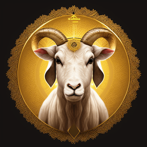 AI generated: Generate Eid al-Adha image with Golden background and ram around it