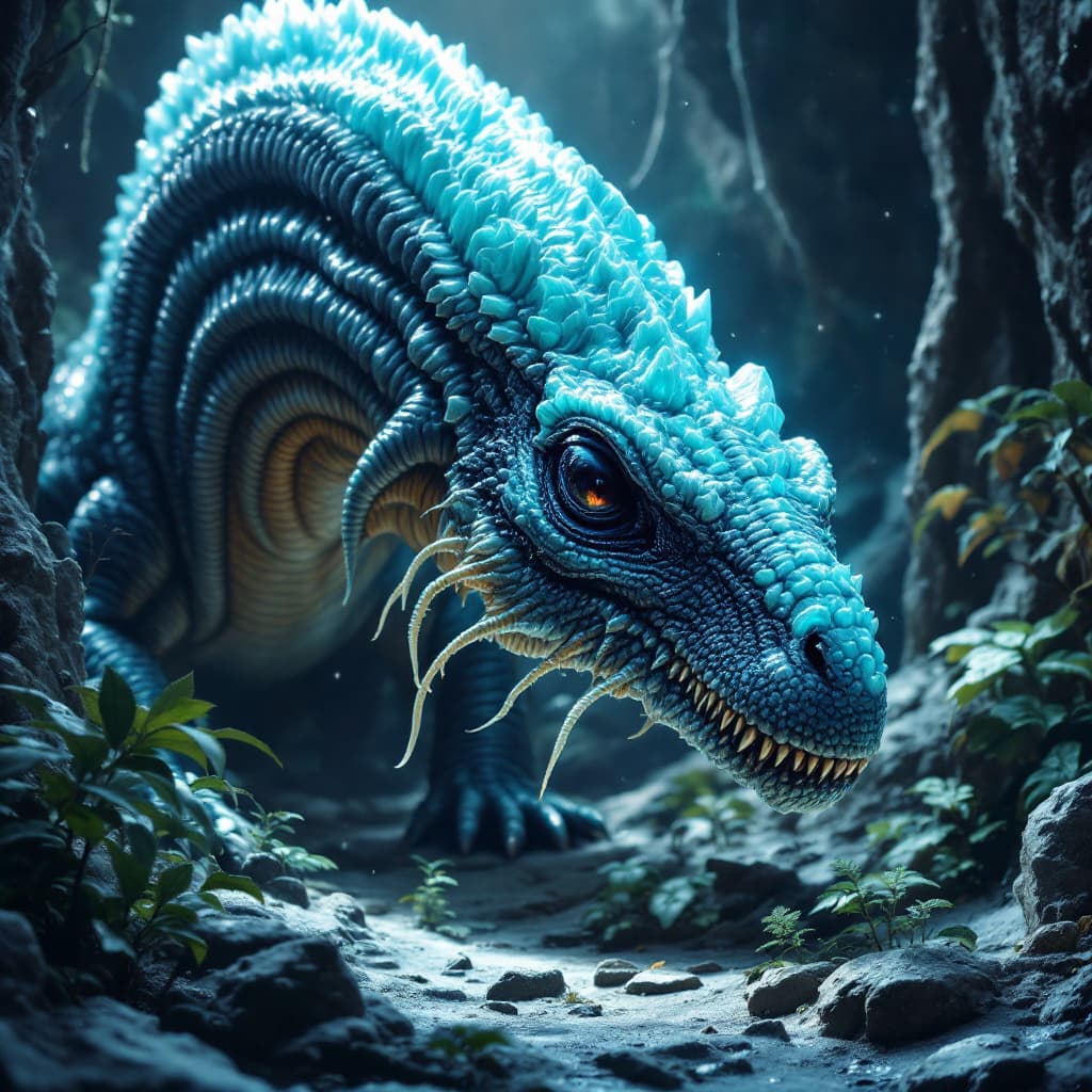 AI generated: Alien dinosaur