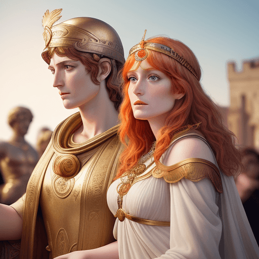 AI generated:  A hyper realistic photo realistic depicting Pallas Athena using Florence Welch as the goddess Athen...