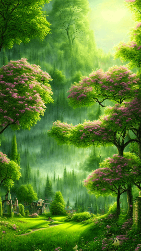 AI generated: summer landscape, green color, Bokeh, insanely detailed and intricate, hypermaximalist, elegant, orn...