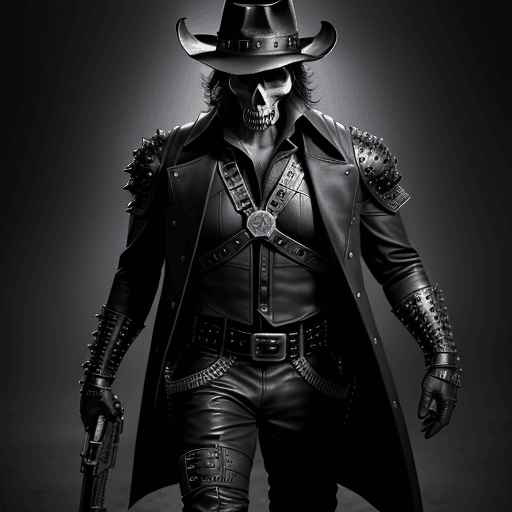 AI generated: male, Hispanic, villain, demon skull ((fiery)), full body portrait, highly detailed, without blur, b...